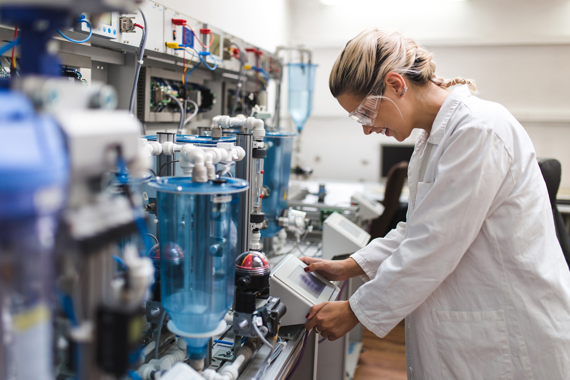 scientist with lab equipment